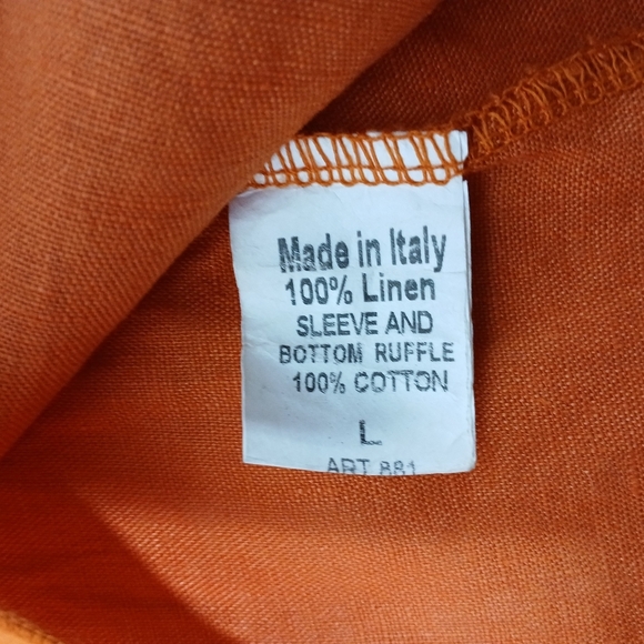 Made In Italy 100% Linen Top Ladies Size L - Picture 4 of 5